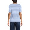 Lands' End Women's Supima Cotton Elbow Sleeve Boatneck Button Shoulder Tee - 2 of 4
