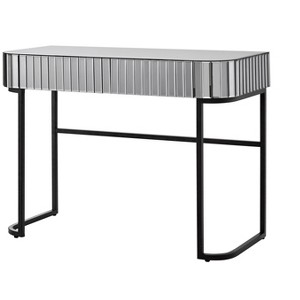 TIRAMISUBEST Mirrored Makeup Vanity Table with Stainless Steel Base, Mirrored Console Dressing Table with 2 Drawers,Versatile Desk for Bedroom - 1 of 4