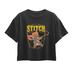 Girls' - Disney - Western Stitch Short Sleeve Boxy Graphic T-Shirt - 1 of 2