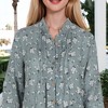 Anna-Kaci Women's Plus Size Shirts Casual Loose Long Sleeve Button Down Floral Print Hollow Blouse Tops - 4 of 4