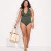 Lands' End Women's Sculpting Suit Plunge Halter High Leg One Piece Swimsuit - 4 of 4