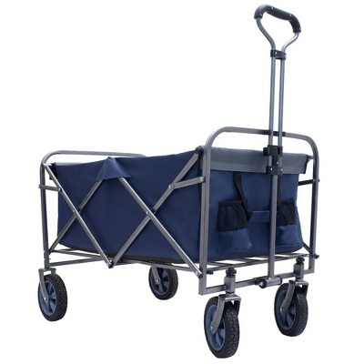 Collapsible Foldable Wagon, Portable Collapsible Wagon Carts, Beach Large Capacity Heavy Duty Folding Wagon For Sports, Shopping, Camping, Hiking