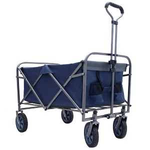 Collapsible Foldable Wagon, Portable Collapsible Wagon Carts, Beach Large Capacity Heavy Duty Folding Wagon For Sports, Shopping, Camping, Hiking - 1 of 4