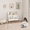 Fontoi Decorative Bookshelf, 5 Cubbies Open Bookcase, 2-Tier Toy Storage Cabinet for Children's Room, Nursery, White, 13.38"*28.54"*31.5" - 3 of 4
