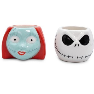 Silver Buffalo Disney The Nightmare Before Christmas Jack & Sally Sculpted Mini Mugs | Set of 2 - 1 of 4