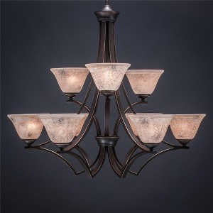 Toltec Lighting Zilo 9 - Light Chandelier in  Dark Granite with 7" Italian Marble Shade - 1 of 1