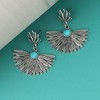 SOHI Women's Silver Feather Drop Earrings - 2 of 3