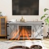 LACOO 58" Modern Farmhouse TV Stand with Double Barn Door and Fireplace for TVs up to 65" - image 2 of 4