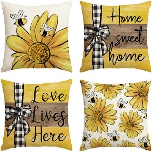 LISM Throw Pillow Covers Polyester Pillow Case Set of 4 - 1 of 4