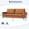 84" Sofa Couch, Large Loveseat Sofa with Streamlined Armrests & Wood Feet, Modern Boucle Sofa for Living Room, White - 2 of 4