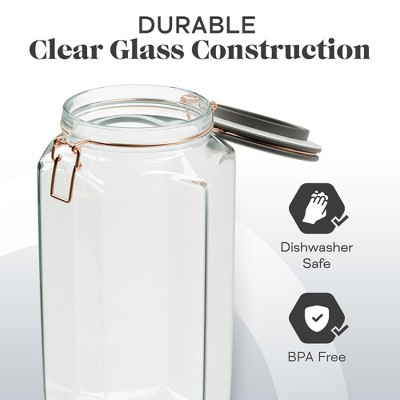 Adler Black and Copper Glass Hermetic Canister Set, 42 Ounces