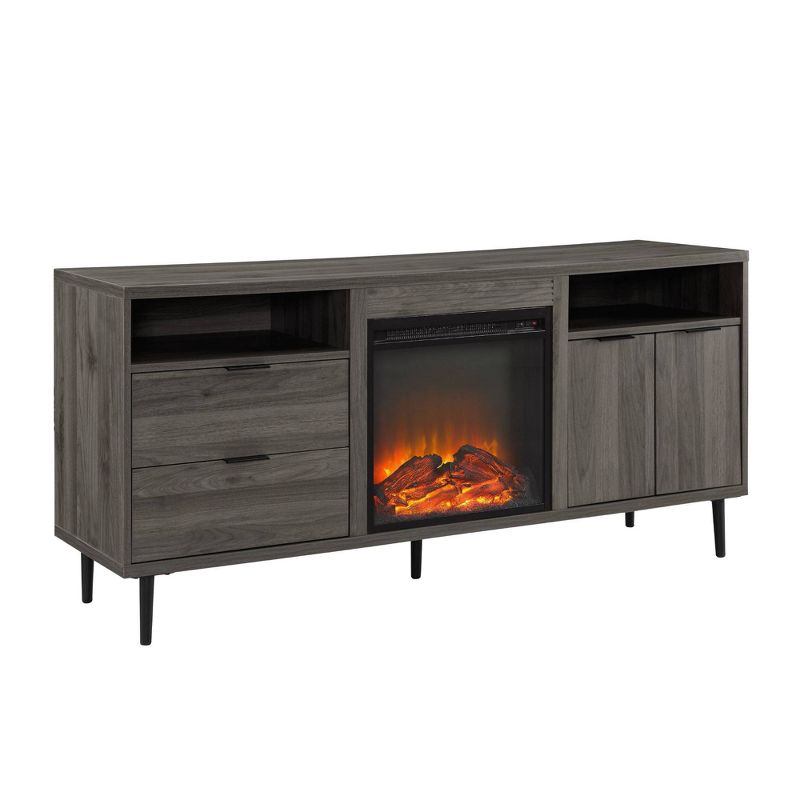 Ronan Modern Storage with Electric Fireplace TV Stand for TVs up to 65" - Saracina Home, 5 of 12
