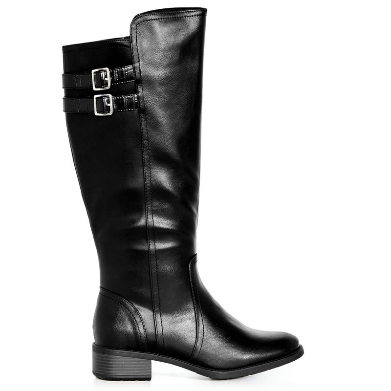 Women's Wide Fit Daphne Tall Boot - black | EVANS, 2 of 6
