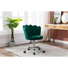 Velvet 360° Swivel Shell Chair With Metal Legs, Height Adjustable Computer Desk Chair for Living Room Office - 4 of 4