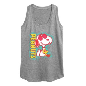 Women's - Peanuts - Peanuts Snoopy Woodstock Graphic Racerback Tank - 1 of 4