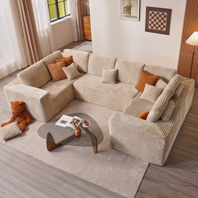 XIZZI Modular Sectional Sofa Couch,L-Shape Upholstered Couch,Modern Minimalist Couches for Living Room,Free Combination Deep Seat Corner Couch