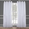 Set of 2 Caterina Layered Solid Blackout with sheer top Curtain Panels Black Pearl - Exclusive Home - 2 of 4