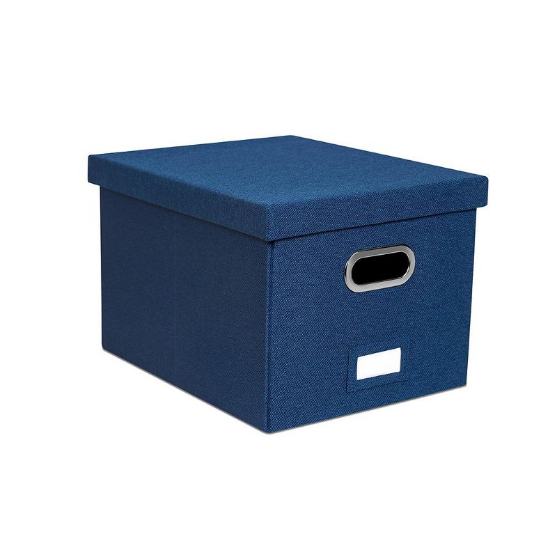 BirdRock Home 1-Pack Collapsible File Storage Organizer with Lid - Navy, 4 of 9