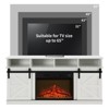 Aukfa Modern Farmhouse TV Stand with 23" Fireplace, Fits TVs up to 65", Barn Door Cabinets & Open Shelves - 3 of 4