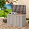 FURNIinspire Deck Boxes 45 Gallon Deck Box, Outdoor Waterproof Storage Bin, Storage Deck Box, All Weather Use, Light Brown, 17“*31”*22“ - 2 of 4