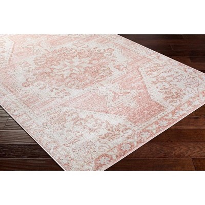 Bakkerom 5'2" x 7' Cream and Blush Synthetic Fur Area Rug