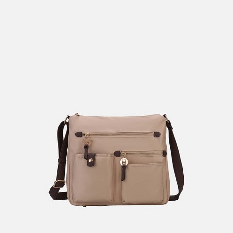 MKF Collection Serena Color-Block Nylon Women’s Shoulder Bag by Mia K - Beige Coffee