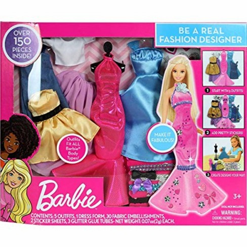 Barbie Be A Real Fashion Designer Design Your Own Barbie Doll Outfits 5 Outfit Set Kids Ages 3 Target