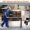 Adjustable Height Workbench 48" x 24", Solid Rubber Wood Top, Sturdy Metal Frame, 4 Rolling Casters, 2000 Lbs Load Capacity - 3 of 4