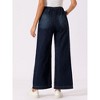 INSPIRE CHIC Women's Drawstring Elastic Waist Wide Legs Jeans Casual Denim Pants - 3 of 4