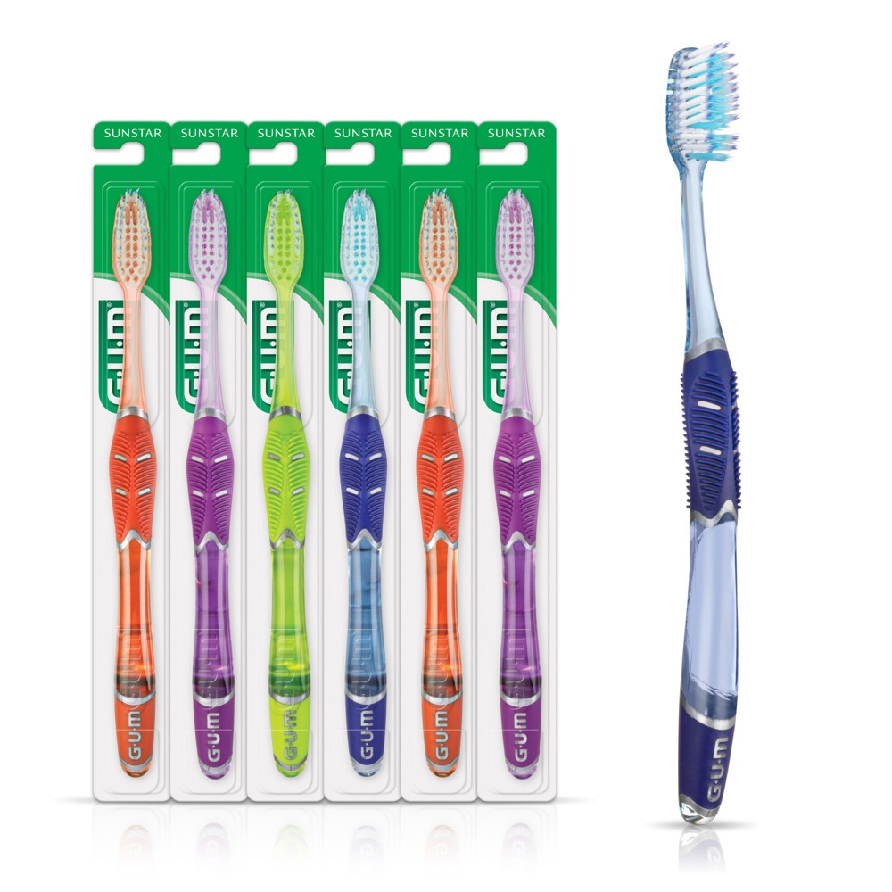 GUM Technique Deep Clean Full Head Toothbrush - Soft - 6ct: Manual Toothbrush, Polypropylene Material, Tapered Bristles