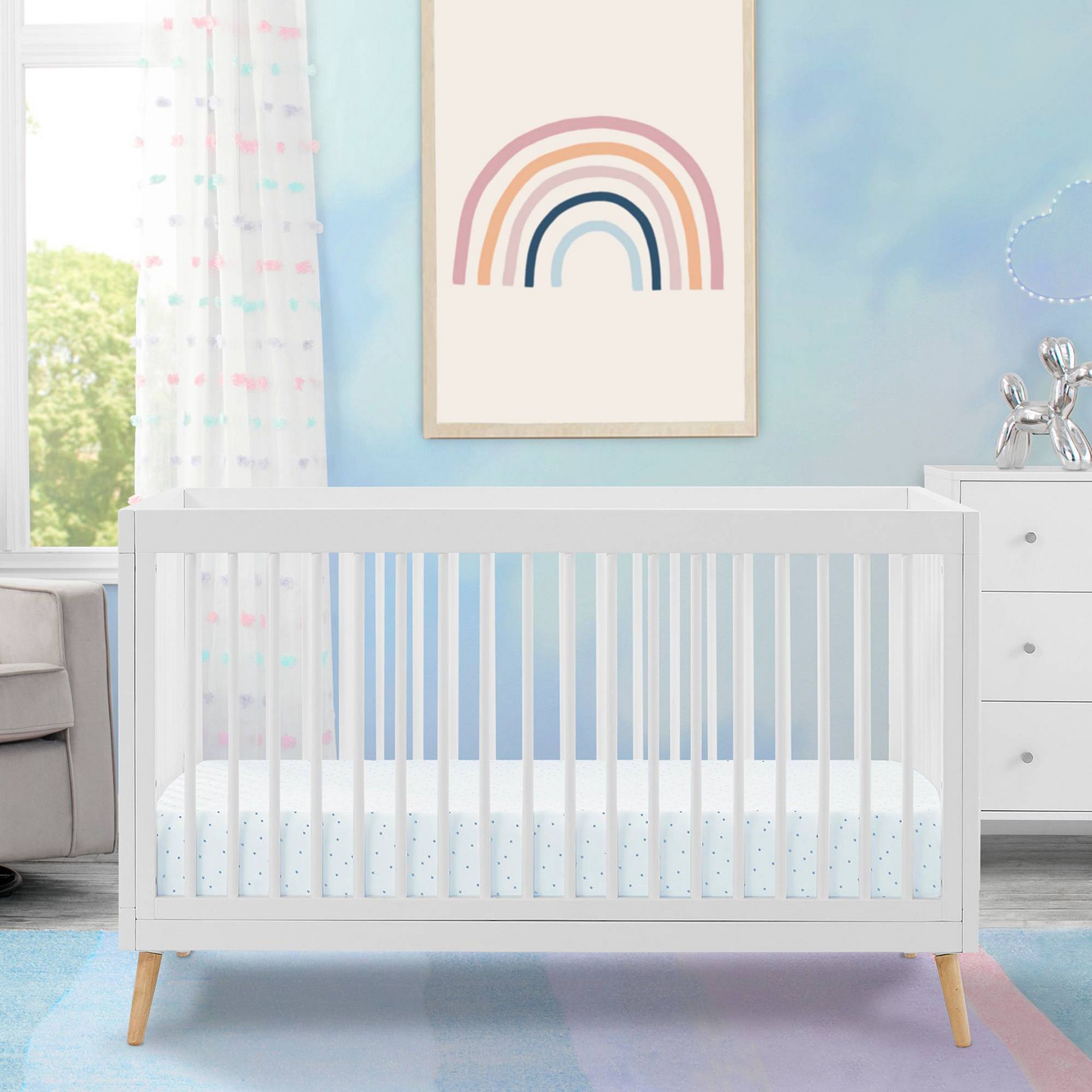 Delta Children Jordan 4-in-1 Convertible Crib - Bianca White