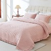 Hachikiko Ruffled Quilt Set,Romantic Quilted Bedspread with Shams, - 2 of 4