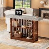 63" Long Bar Table-Counter Bar Height Pub Table with 2 Tier Storage Shelves, Modern Coffee Breakfast Bar Unit for Dining Room, Bistro, Living Room - 4 of 4
