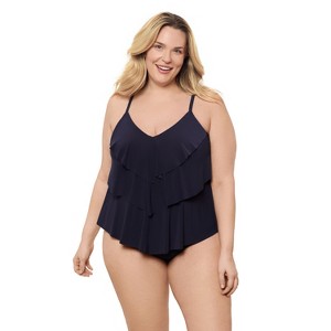 Aqua Green, Women's Triple Tier Tankini - 1 of 3