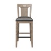 44.8"H Wood Casual Style Bar Stool (Set of 2) with Pecan Finish for Kitchen or Home Bar - 3 of 4
