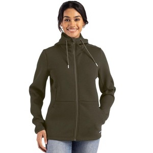 Cutter & Buck Roam Epic Comfort Recycled Womens Full Zip Hooded Jacket - 1 of 2