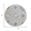 Gray Beige And Taupe Geometric Washable Indoor Outdoor Area Rug - 3 of 4