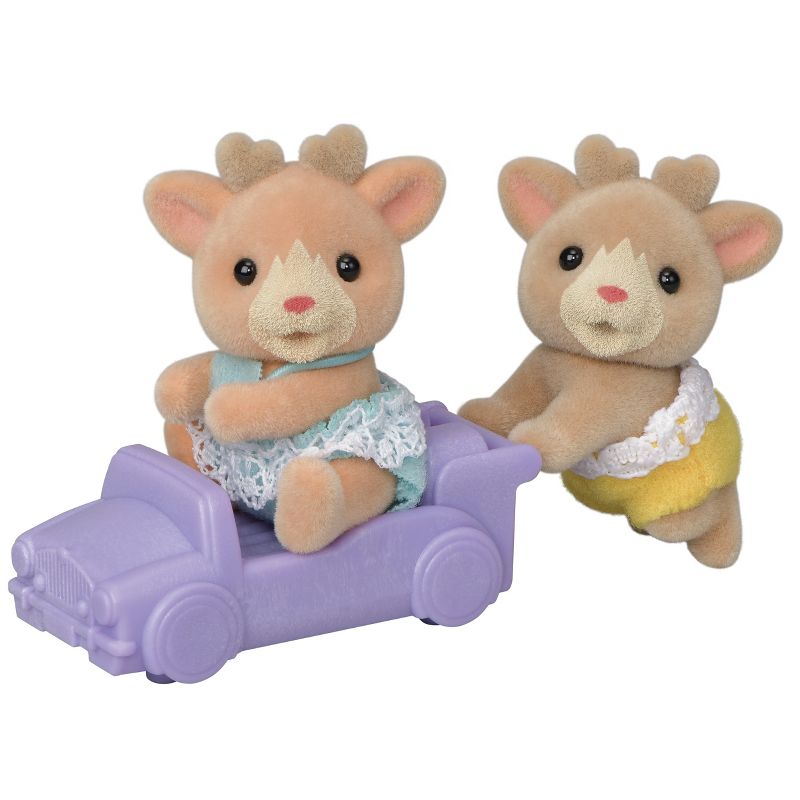 Calico Critters Reindeer Twins, Set of 2 Collectible Doll Figures with Pushcart Accessory, 1 of 6