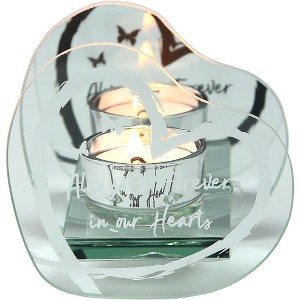 Pavilion Gift Company - Always & Forever - 4" x 3.75" Mirrored Glass Candle Holder - Candle Holders - 1 of 4
