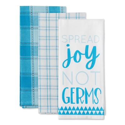 3pk Cotton Spread Joy Not Germs Dishtowel Set - Design Imports