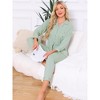INSPIRE CHIC Women's Cotton Sleepwear Button Down Lounge Long Sleeve Shirt and Pants Pajama Sets - 3 of 4
