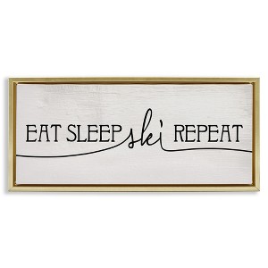 Stupell Industries Eat Sleep Ski Repeat Phrase, 25" x 11" - 1 of 4