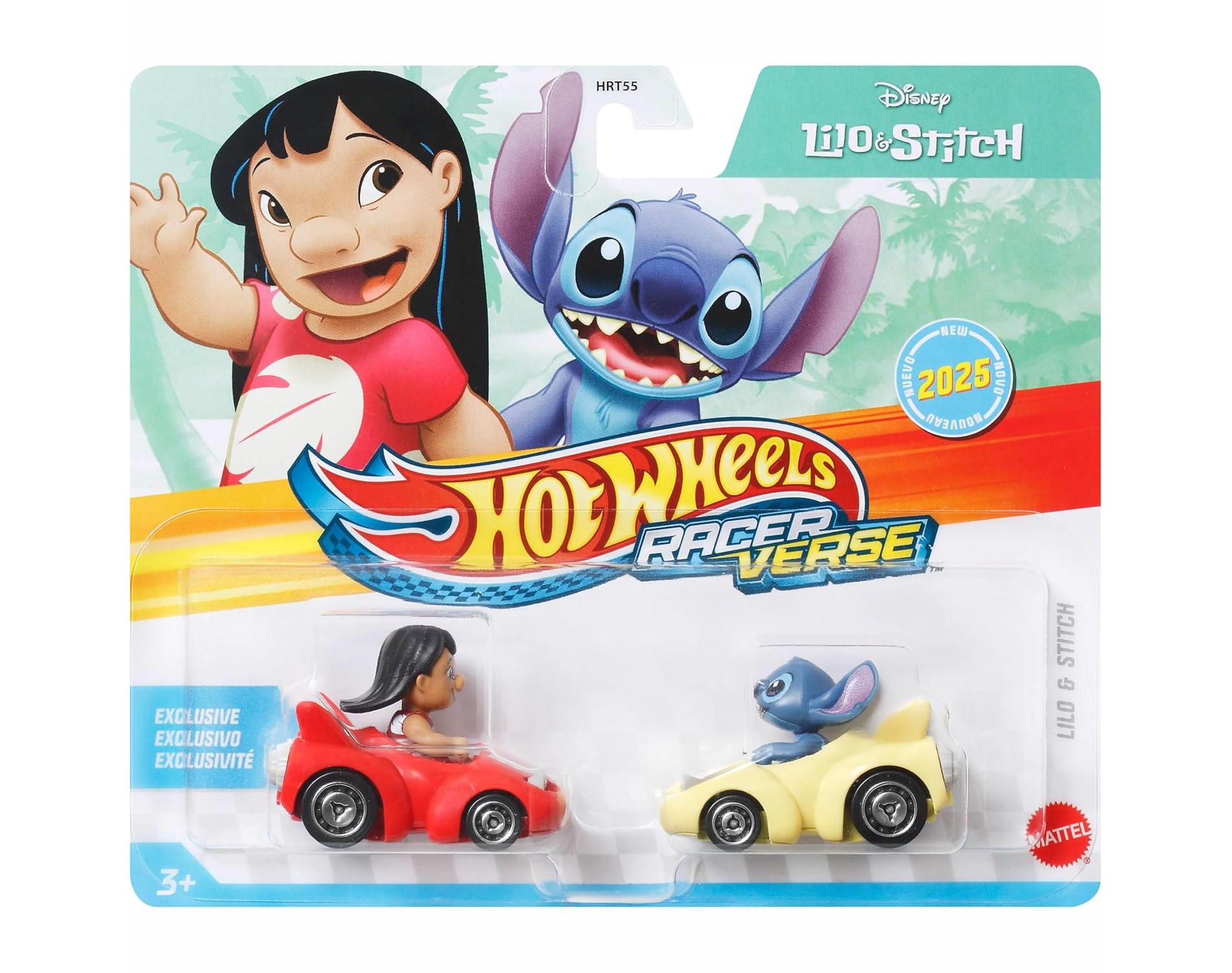 Hot Wheels RacerVerse Die-Cast Cars, Set of 2 Toy Vehicles with Character Drivers Optimized for RacerVerse Track