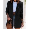 Women's Double Breasted Blazer Notch Lapel Long Sleeve Jacket Formal Coat with Buttons - 2 of 3