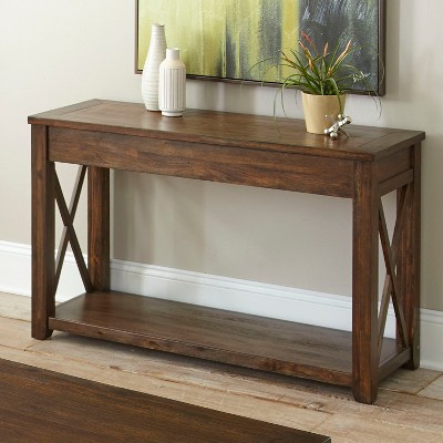 Rustic Lenka Sofa Table Mocha Finish - Steve Silver