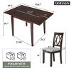 Drop Leaf Dining Table Set with Upholstered Chairs, 3-Piece Space-Saving Kitchen Furniture for Small Dining Rooms or Apartments-Tanpinhause - 2 of 4