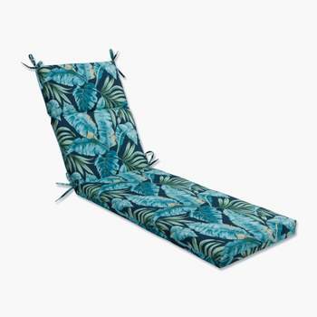 72.5" x 21" x 3" Outdoor/Indoor Chaise Lounge Cushion Tortola Midnight Blue - Pillow Perfect
