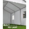 10x20 Ft Carport, Car Port with 180g PE Tarp, Roll-Up Doors, and 4 Windows, for Sedans, Bass Boats, Motos, ATVs, and SUVs - 2 of 4