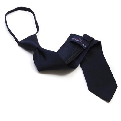 Men's Solid Color Pre-tied Zipper Necktie