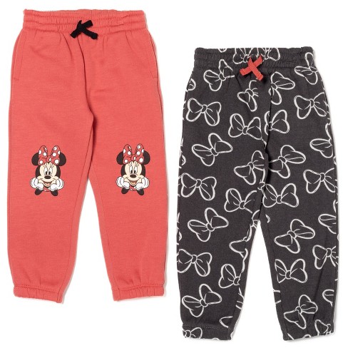Mickey Mouse & Friends Minnie Mouse Little Girls Fleece 2 Pack Jogger Pants  Gray / Red 5